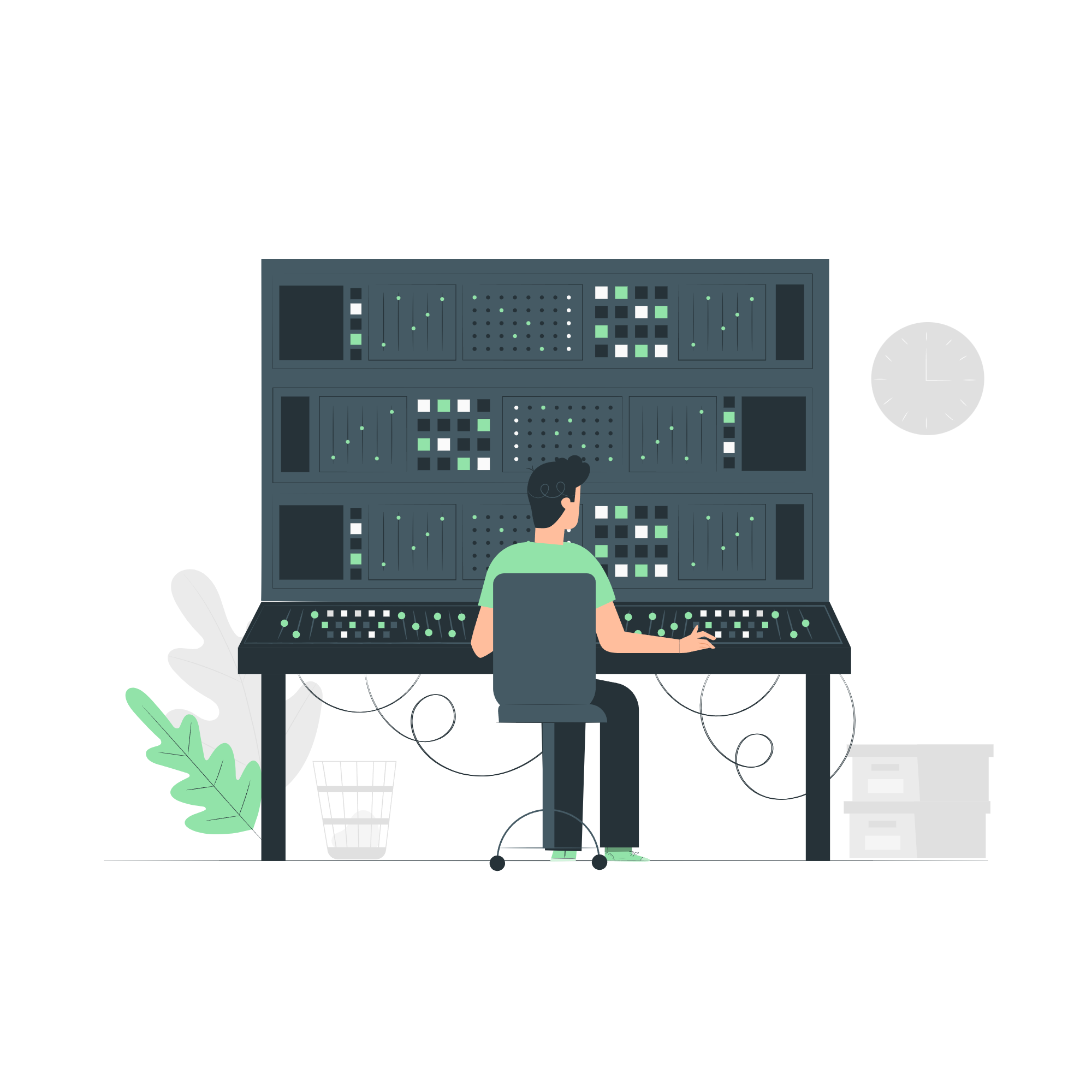 Ilustración de panel de control de una plataforma e-learning